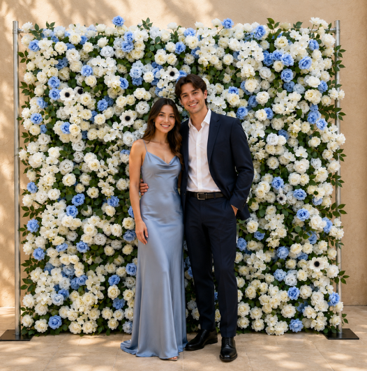 SkyBlue Flower Wall
