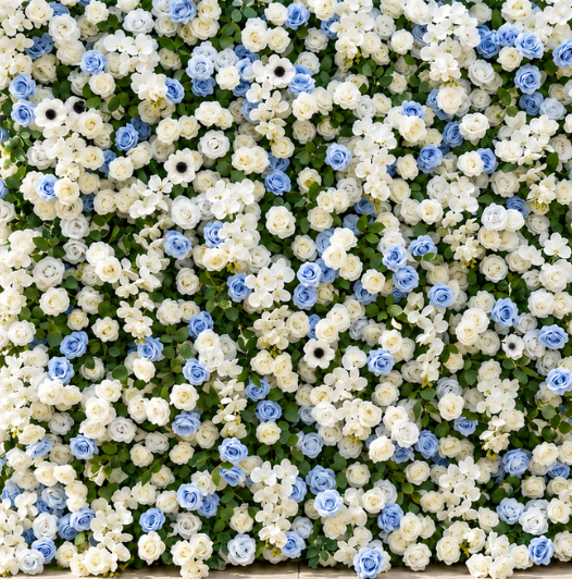 EverBloom Blue & Ivory Elegance Flower Wall