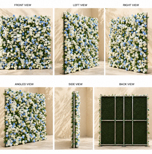 EverBloom Blue & Ivory Elegance Flower Wall