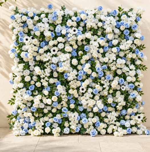 EverBloom Blue & Ivory Elegance Flower Wall