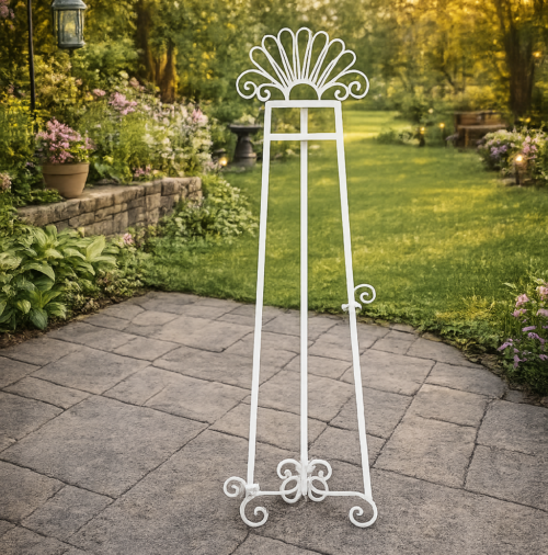Luxury White Ornate Easel Stand