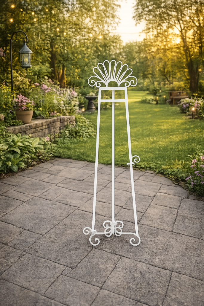 Luxury White Ornate Easel Stand