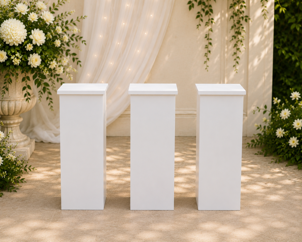 Luxury White Plinth Stand – Medium