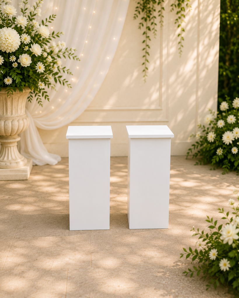Luxury White Plinth Stand – Small